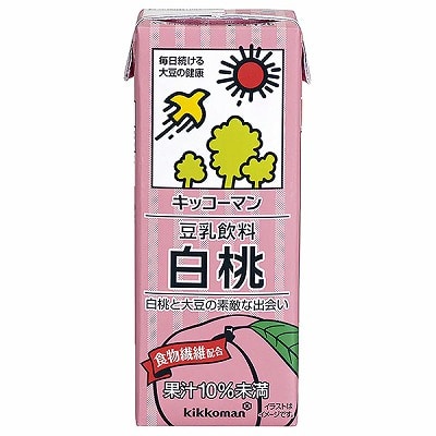 キッコーマン 豆乳飲料 白桃 200ml紙パック×18本入|豆乳 キッコーマン ピーチ 桃 もも 200ml