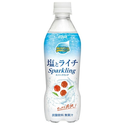 ダイドー 熱中症対策 ミスティオ 塩とライチ スパークリング 410mlペットボトル×24本入|熱中症対策 炭酸 塩分 ライチ スパークリング