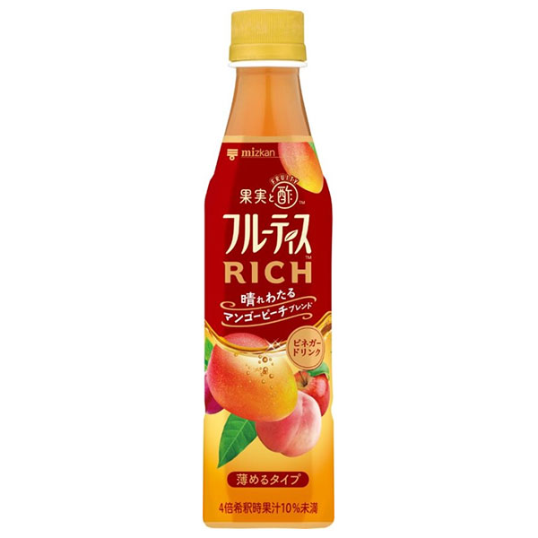 ミツカン フルーティスRICH マンゴーピーチ 350mlペットボトル×24本入|酢 ミツカン 酢 ドリンク 飲むお酢 飲む酢 希釈