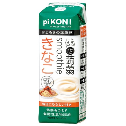 ミツカン pi KON! とろける 生蒟蒻 スムージー きなこ 225ml×12本入|ピコンとろける生こんにゃく レシピ ダイエット カロリー アレンジ 美容 栄養 置き換え 効果