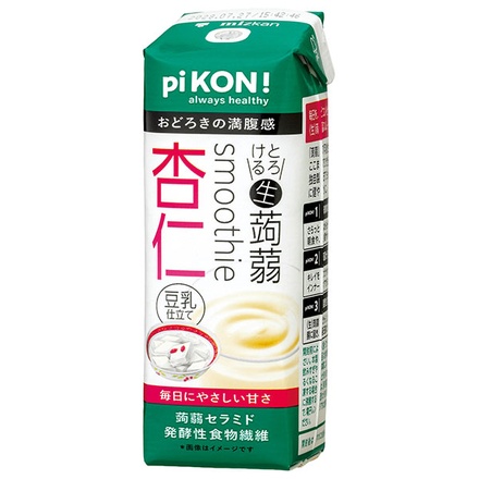 ミツカン pi KON! とろける 生蒟蒻 スムージー 杏仁 225ml×12本入|ピコン とろける生こんにゃく ダイエット カロリー アレンジ 美容 栄養 置き換え 効果