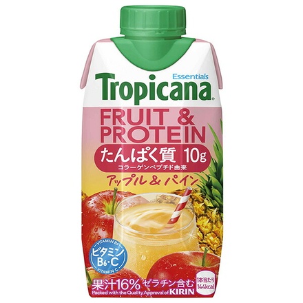 キリン トロピカーナ FRUIT&PROTEIN アップル&パイン 330ml紙パック×12本入|果汁 果実飲料 ミックス トロピカーナ プロテイン アップル パイン