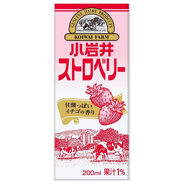 小岩井乳業 小岩井ストロベリー 200ml紙パック×24本入|いちごみるく イチゴミルク 乳製品 苺 ストロベリー