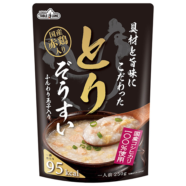 丸善食品工業 テーブルランド 具材と旨味にこだわったとりぞうすい 250gパウチ×24(12×2)袋入|一般食品 レトルト ご飯 雑炊