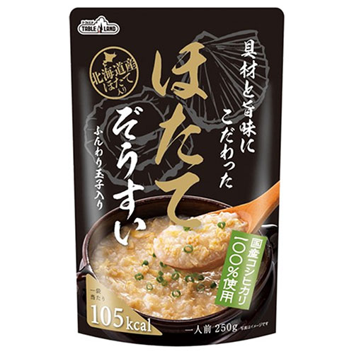 丸善食品工業 テーブルランド 具材と旨味にこだわったほたてぞうすい 250gパウチ×24(12×2)袋入|一般食品 レトルト ご飯 雑炊 ぞうすい ホタテ 帆立