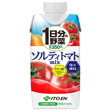 伊藤園 紙蓋1日分の野菜 ソルティトマト 330ml紙パック×12本入|トマトジュース トマト 野菜ジュース クエン酸 塩分補給