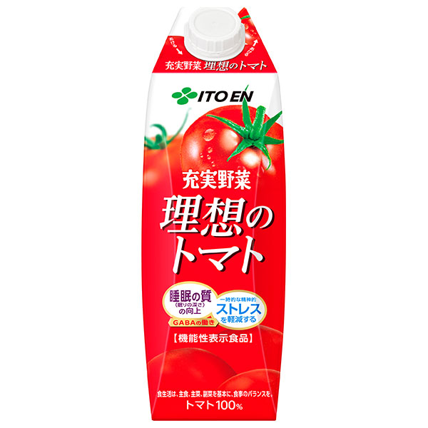 伊藤園 理想のトマト(屋根型) 1L紙パック×12(6×2)本入|トマトジュース 食塩無添加 トマト 野菜ジュース