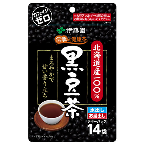 伊藤園 北海道産100% 黒豆茶 ティーバッグ (7.5g×14袋)×10袋入|お茶 インスタント 黒豆茶 ティーパック
