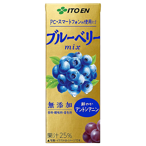 伊藤園 ブルーベリーぶどうmix 200ml紙パック×24本入|果実飲料 ミックス ベリー ぶどう