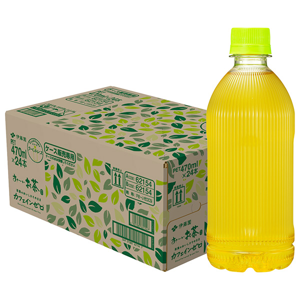 伊藤園 お~いお茶 カフェインゼロ ラベルレス 470mlペットボトル×24本入|茶飲料 緑茶 お茶