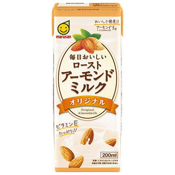 マルサンアイ 毎日おいしい ローストアーモンドミルク オリジナル 200ml紙パック×24本入|植物性ミルク アーモンド飲料