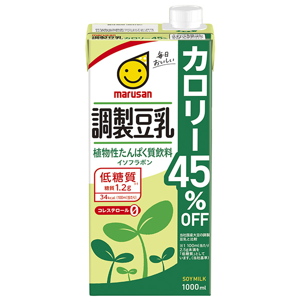 マルサンアイ 調製豆乳 カロリー45%オフ 1000ml紙パック×6本入|マルサン 豆乳 豆乳飲料