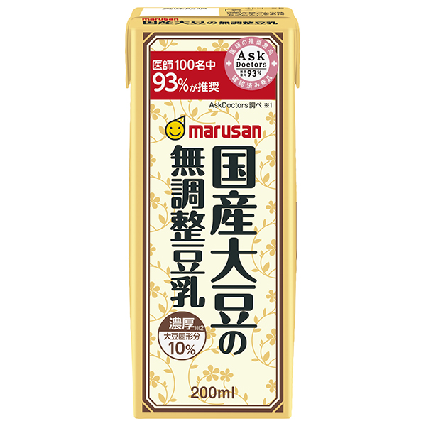 マルサンアイ 濃厚10%国産大豆の無調整豆乳 200ml紙パック×24本入|豆乳 国産大豆 無調整豆乳