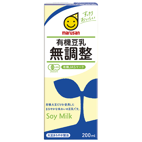 マルサンアイ 有機豆乳 無調整 200ml紙パック×24本入|豆乳飲料 無調整