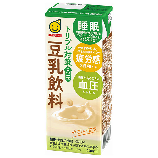 マルサンアイ トリプル対策 この一本 豆乳飲料 200ml紙パック×24本入|豆乳 GABA 機能性