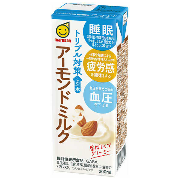 マルサンアイ トリプル対策 この一本 アーモンドミルク 200ml紙パック×24本入|アーモンド GABA 機能性
