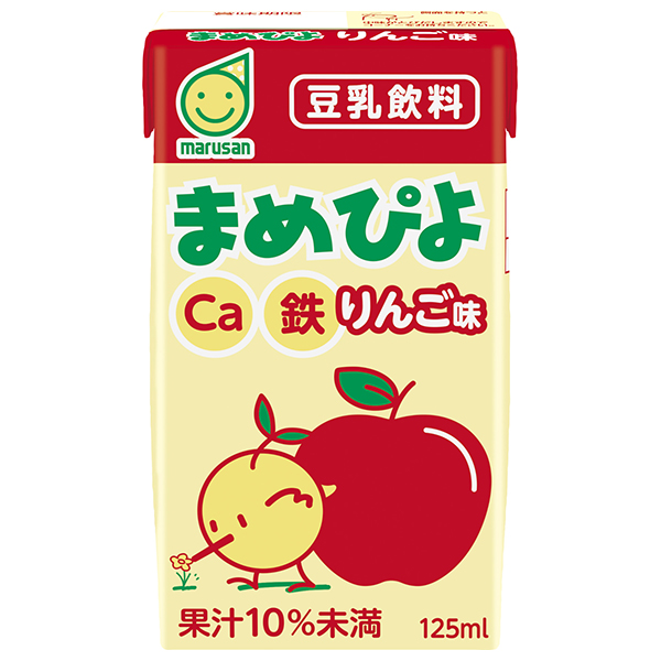 マルサンアイ まめぴよ りんご味 125ml紙パック×24本入|カルシウム 豆乳 豆乳飲料 鉄分