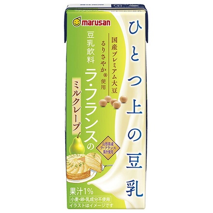 マルサンアイ ひとつ上の豆乳 豆乳飲料 ラ・フランス の ミルクレープ 200ml紙パック×24本入|ラフランスミルクレープ 豆乳デザート フルーツ豆乳 洋梨風味豆乳 ヘルシーミルクレープ