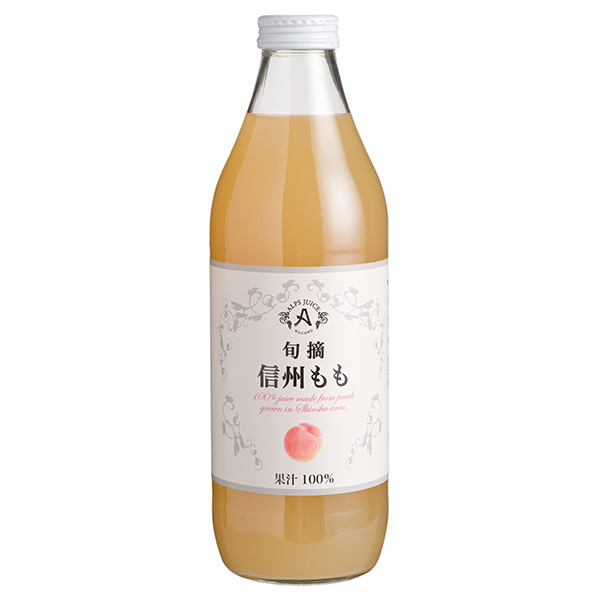 アルプス 旬摘 信州ももジュース 1L瓶×12本入|ピーチジュース もも 桃 ピーチ 100%ジュース