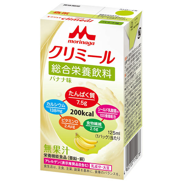 森永乳業 エンジョイクリミール バナナ味 125ml紙パック×24本入|流動食 栄養機能食品 乳性 紙パック
