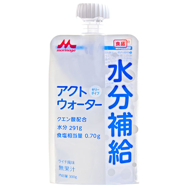 森永乳業 アクトウォーター 300gパウチ×24本入|ゼリー飲料 スポーツ パウチ ライチ味