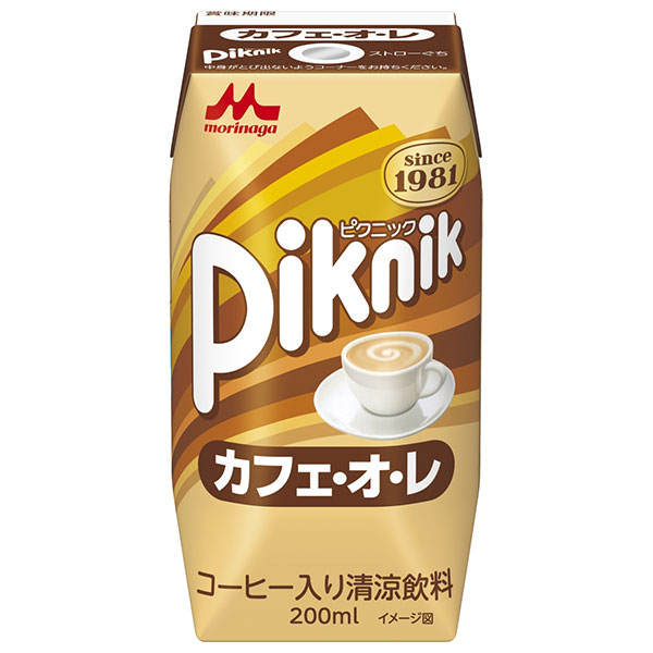 森永乳業 ピクニック カフェオレ(プリズマ容器) 200ml紙パック×24本入|ピクニック カフェ・オ・レ プリズマパック