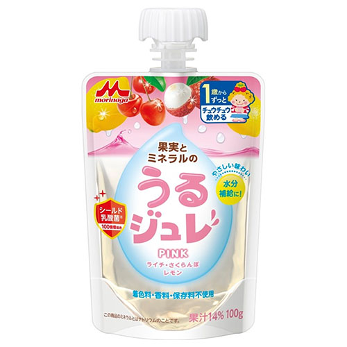 森永乳業 うるジュレ PINK 100gパウチ×36本入|果実 ゼリー飲料 ベビー 赤ちゃん 水分補給 乳酸菌