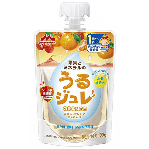 森永乳業 うるジュレ ORANGE 100gパウチ×36本入|果実 ゼリー飲料 ベビー 赤ちゃん 水分補給 乳酸菌