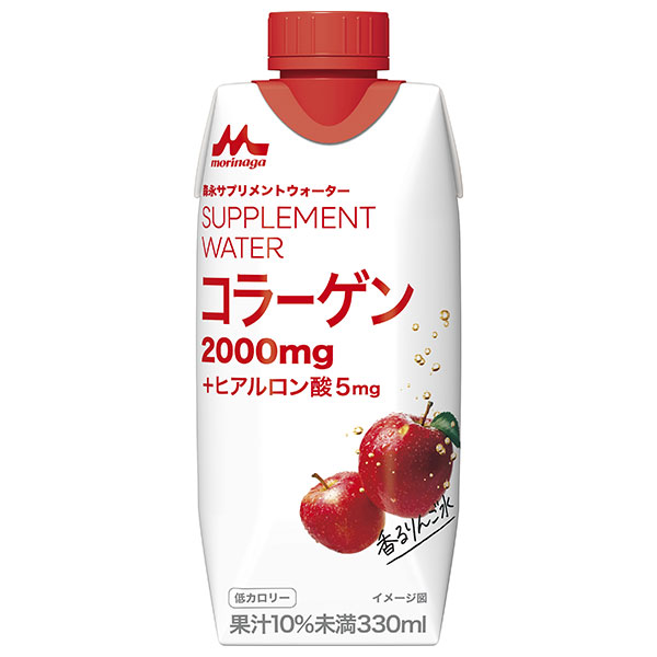森永乳業 サプリメントウォーター コラーゲン 香るりんご水 330ml紙パック×12本入|低カロリー コラーゲン ヒアルロン酸 リンゴ