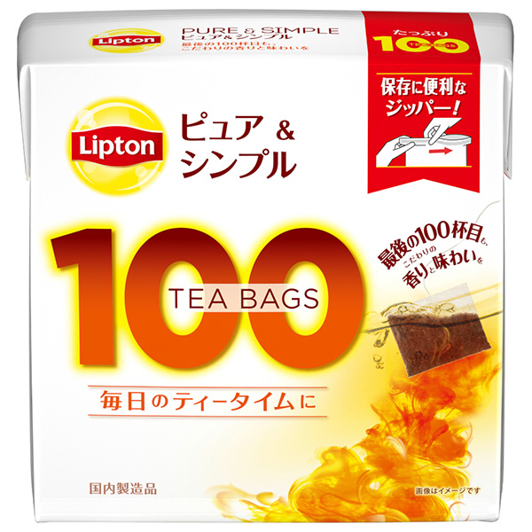 リプトン ピュア&シンプル ティーバッグ 100袋×6箱入|紅茶 ティーバッグ リプトン インスタント