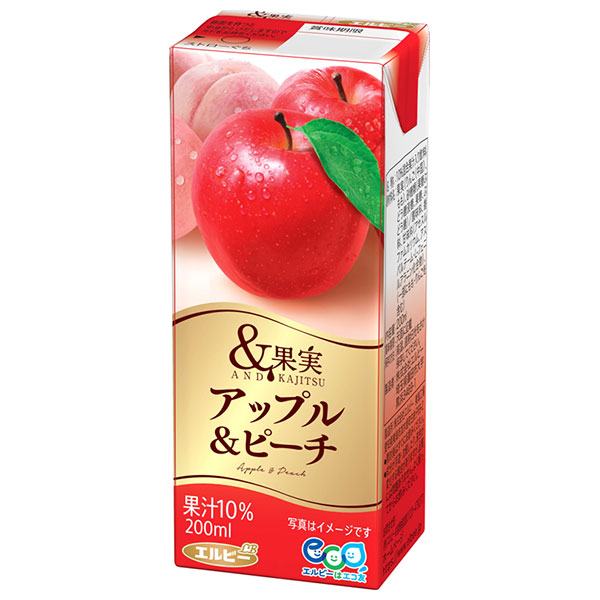 エルビー &果実 アップル&ピーチ 200ml紙パック×24本入|果実飲料 ジュース りんご もも