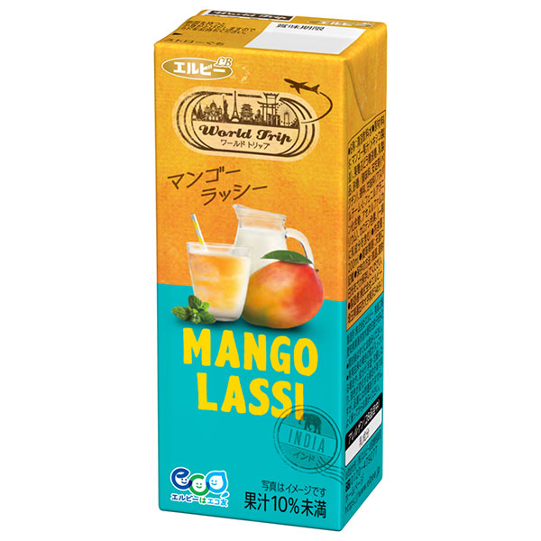 エルビー WorldTrip マンゴーラッシー 200ml紙パック×24本入|清涼飲料 ラッシー ヨーグルト