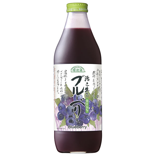 マルカイ 順造選 活き生きブルーベリー(50%) 1000ml瓶×12(6×2)本入|ブルーベリージュース ブルーベリー フルーツ 果実