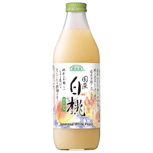 マルカイ 順造選 国産白桃 1000ml瓶×12(6×2)本入|ももジュース 国産 白桃 もも 桃 ピーチ フルーツ 果実