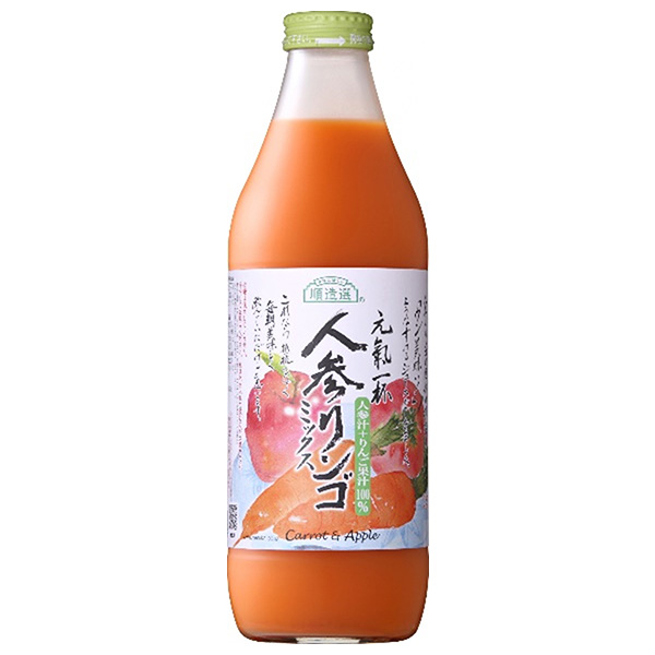マルカイ 順造選 人参りんごミックス 1000ml瓶×12(6×2)本入|にんじんジュース 野菜ジュース にんじん りんご キャロット