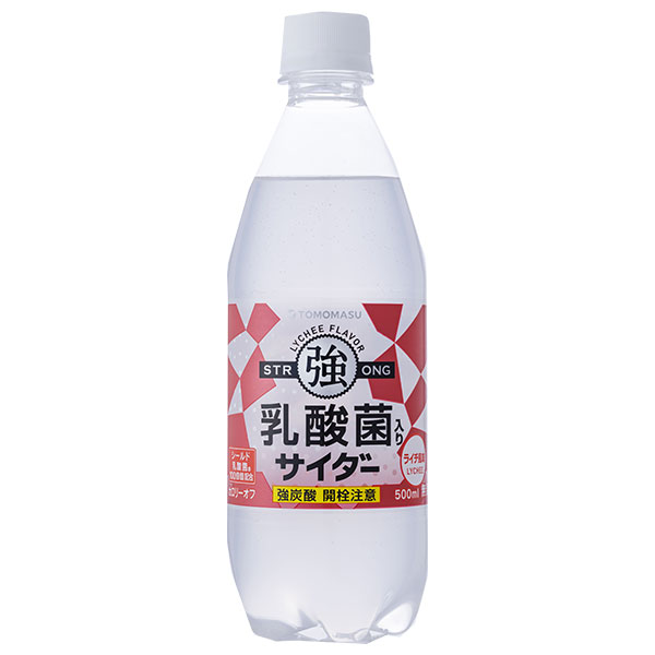 友桝飲料 乳酸菌入りサイダー 500mlペットボトル×24本入|サイダー ソーダ 炭酸 スパークリング 乳酸菌