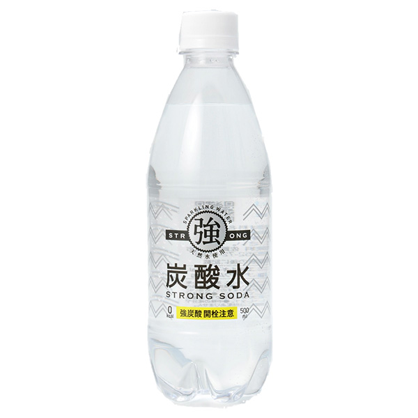 友桝飲料 強炭酸水 500mlペットボトル×24本入|炭酸飲料 炭酸水 ソーダ PET 割り材 プレーン