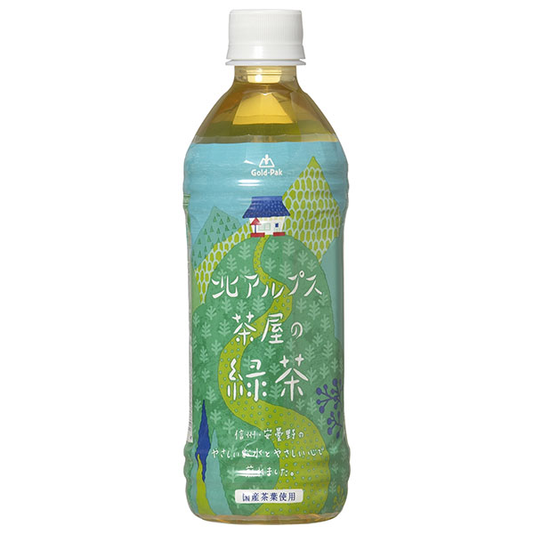 ゴールドパック 北アルプス茶屋の緑茶 500mlペットボトル×24本入×(2ケース)|緑茶 茶飲料