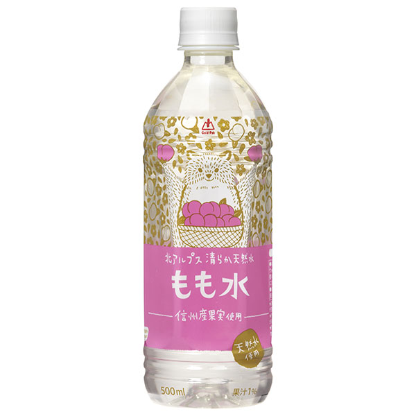 ゴールドパック 北アルプスの清らか天然水 もも水 500mlペットボトル×24本入|ミネラルウォーター 水 PET 桃 天然水