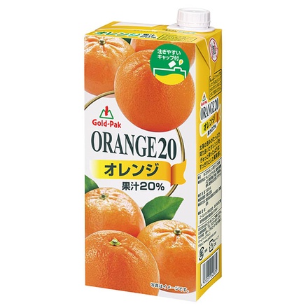 ゴールドパック オレンジ20 1000ml紙パック×6本入×(2ケース)|果実飲料 みかん 1000ml 1l 20%