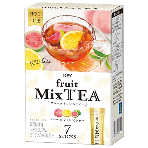キーコーヒー フルーツミックスティー (12g×7P)×4箱入×(2ケース)|紅茶 フルーツティー ピーチ レモン グァバ インスタント