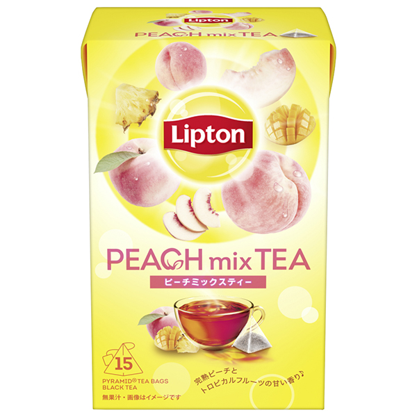 キーコーヒー リプトン ピーチミックスティー ティーバッグ 15袋×6箱入|リプトン 紅茶 ティー パック ピーチティー