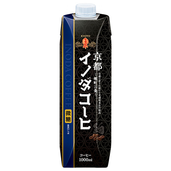 キーコーヒー 京都イノダコーヒ リキッドコーヒー微糖 1L紙パック×6本入|アイスコーヒー 珈琲 微糖 コーヒー 1000ml 1l