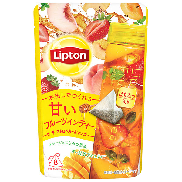 リプトン フルーツインティー ピーチ・ストロベリー&マンゴー ティーバッグ 8P×6袋入|嗜好品 ティーバッグ 水出し紅茶