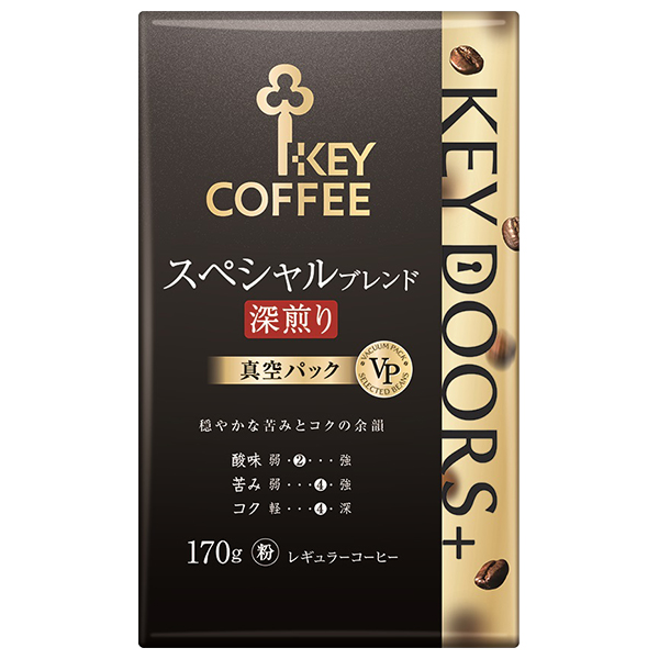 キーコーヒー KEY DOORS+ スペシャルブレンド 深煎り(粉) 170g×6袋入×(2ケース)|レギュラーコーヒー 珈琲 VP