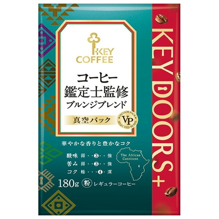 キーコーヒー KEYDOORS+ コーヒー鑑定士監修ブルンジブレンド(粉) 180g×6袋入|コーヒー 珈琲 ブレンドコーヒー ブルンジブレンド 味わい 通販 おすすめ レビュー