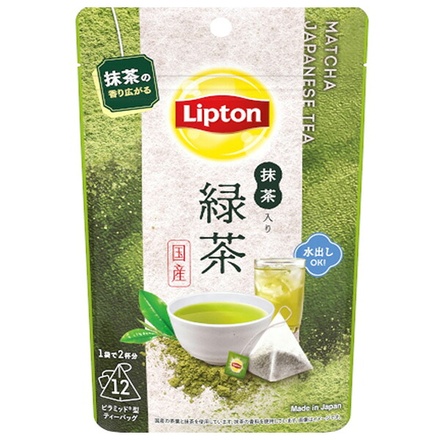 キーコーヒー リプトン 抹茶入り緑茶 ティーバッグ 12P×6個入|リプトン 抹茶入り 緑茶 ティーバッグ 水出し 美味しい 茶葉 カフェイン インスタント まとめ買い