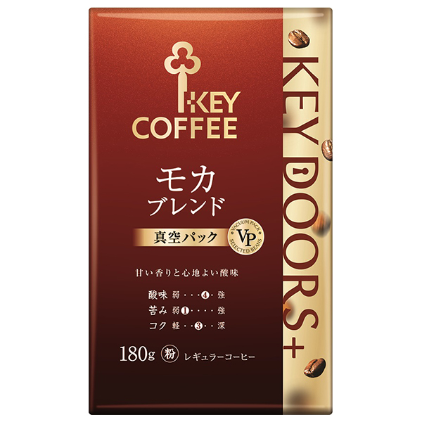 キーコーヒー VP(真空パック) KEY DOORS+ モカブレンド(粉) 180g×6袋入|レギュラーコーヒー 珈琲 モカ