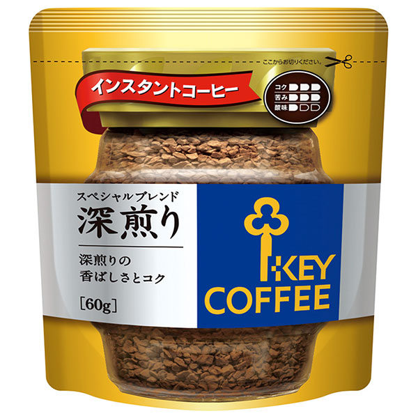 キーコーヒー インスタントコーヒー スペシャルブレンド 深煎り 詰替え用 60g×12袋入|インスタントコーヒー 珈琲 ブレンド 詰替