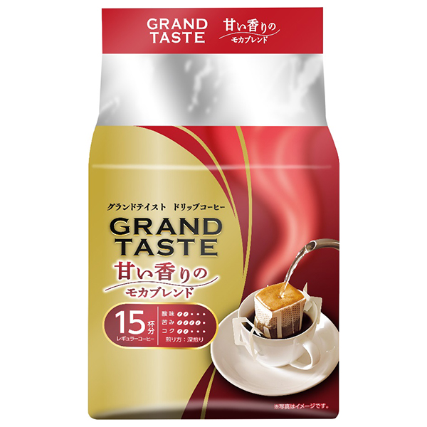 キーコーヒー ドリップバッグ グランドテイスト 甘い香りのモカブレンド (6g×15P)×6袋入|ドリップコーヒー 珈琲 ブレンドコーヒー